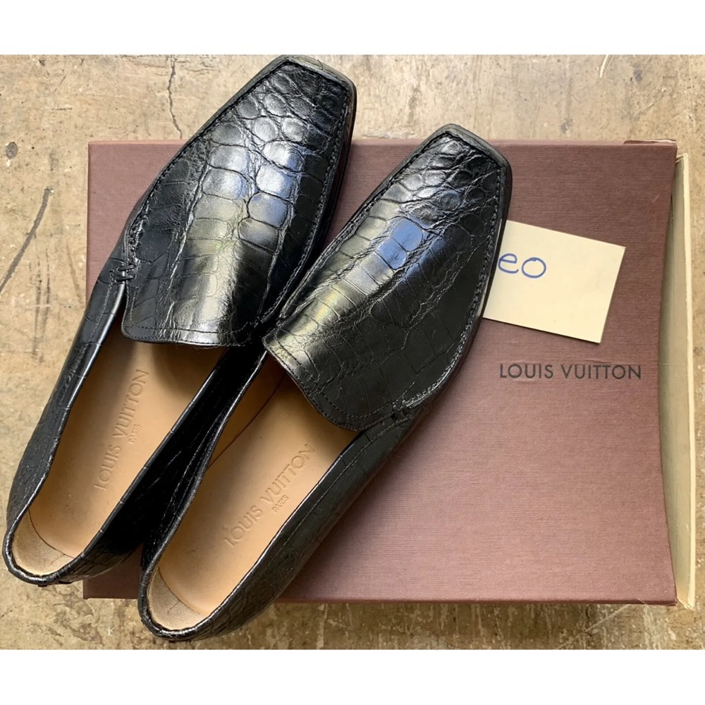 Louis Vuitton Black Crocodile Loafers 10 Harry Connick Jr Will&Grace S6 Ep5